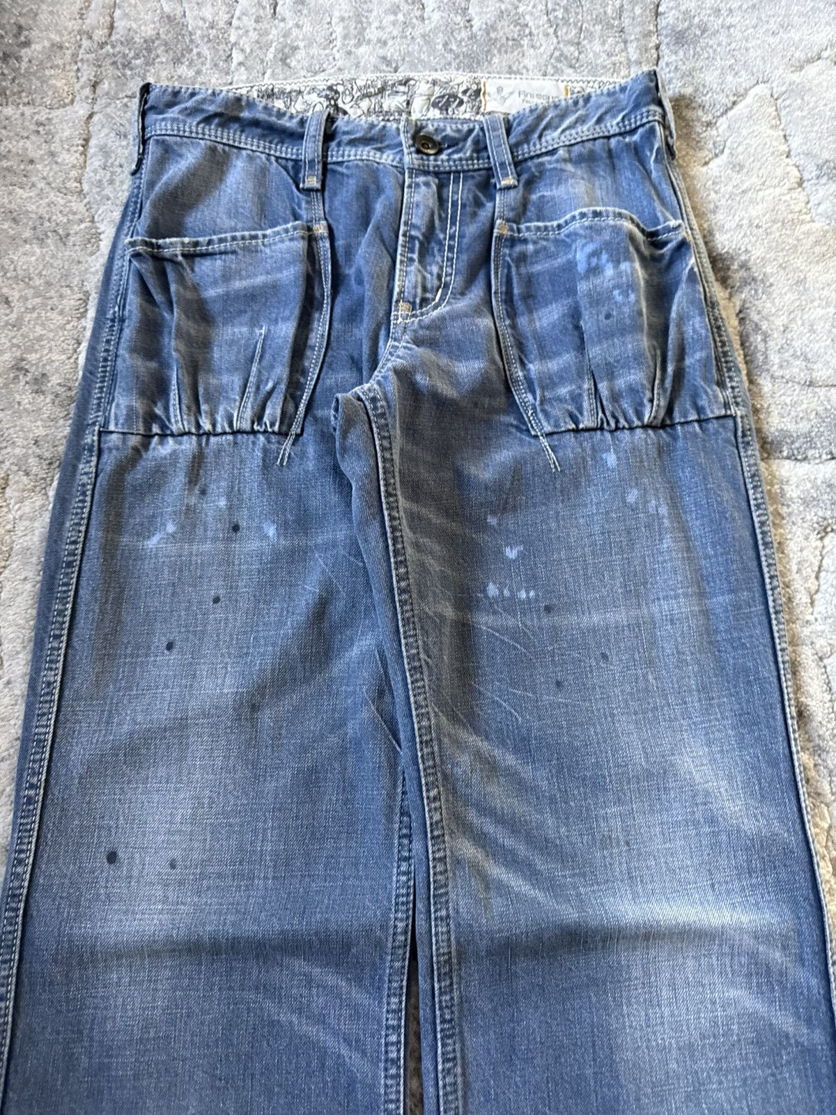 Beauty Beast 2000s Antgauge Japan Buckle Back Baker Denim Pants Size US 28 / EU 44 - 3 Thumbnail