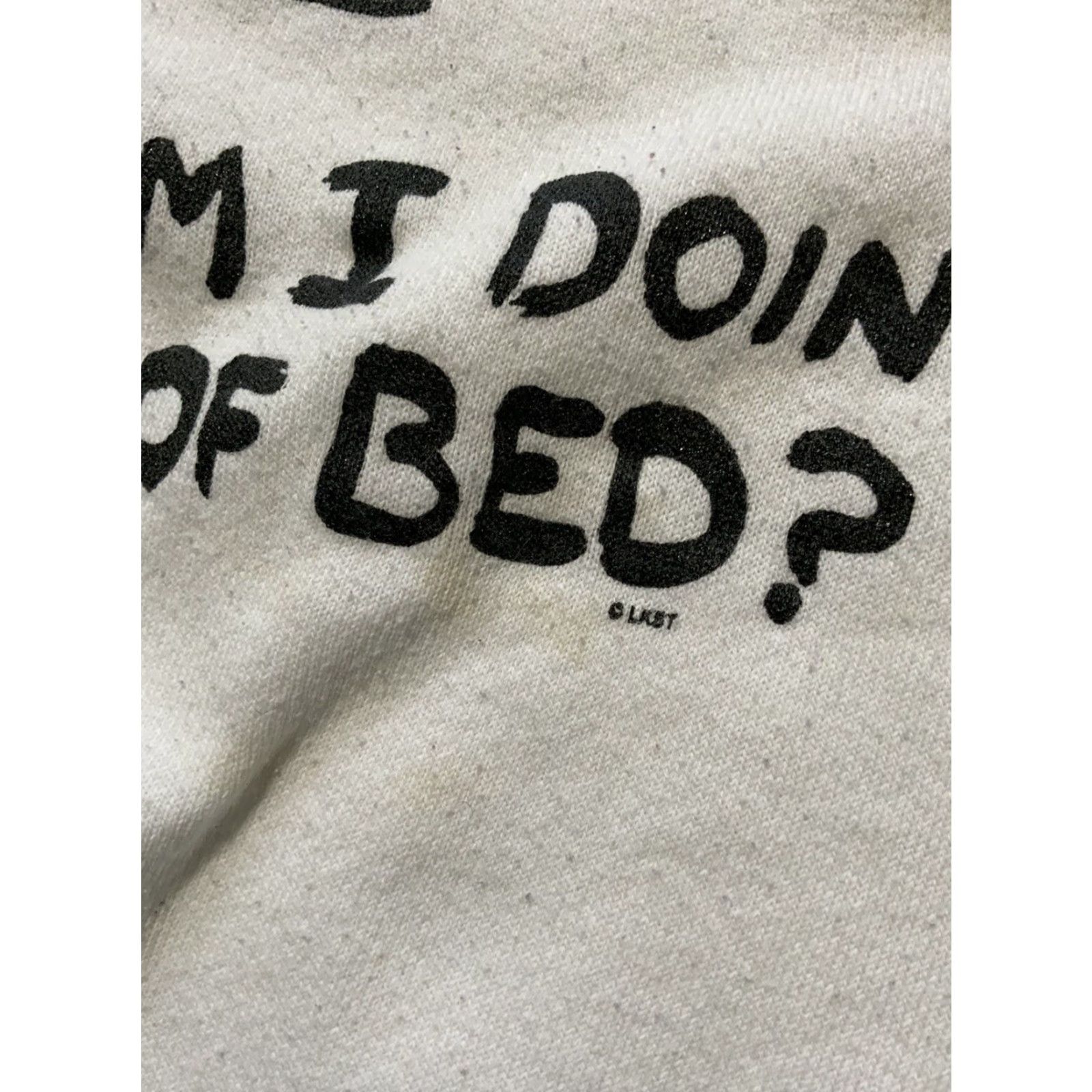 Fruit Of The Loom VINTAGE Fruit Of The Loom What Am I Doing Out Of Bed? Sweatshirt Crewneck Sz. L White Mens Pullover Size L Size US L / EU 52-54 / 3 - 7 Thumbnail