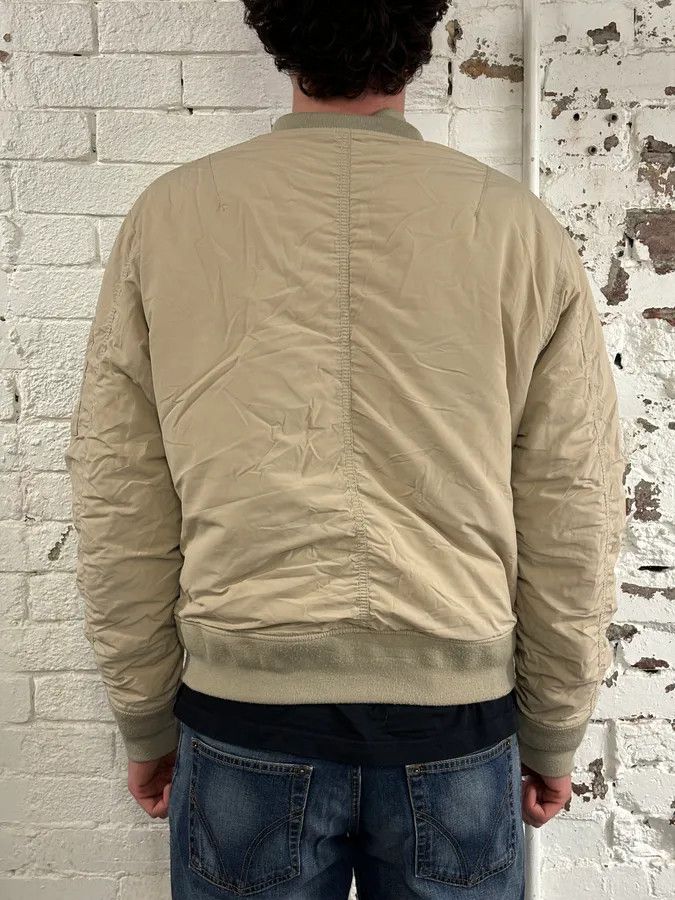 Emporio Armani AW2019 Emporio Armani Beige Nylon Zip Bomber Jacket Size US L / EU 52-54 / 3 - 3 Thumbnail