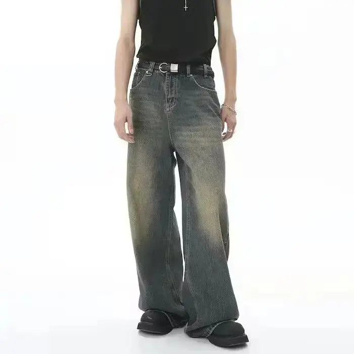 Japanese Brand × Jean Vintage Distressed Loose Wide Leg Mopping Jeans Size US 32 / EU 48 - 5 Thumbnail
