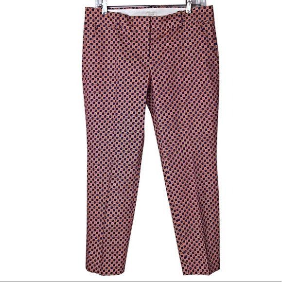 J.Crew J. Crew Cafe Capri Red Blue Cotton Blend Pants 8 Size 30" / US 8 / IT 44 - 1 Thumbnail