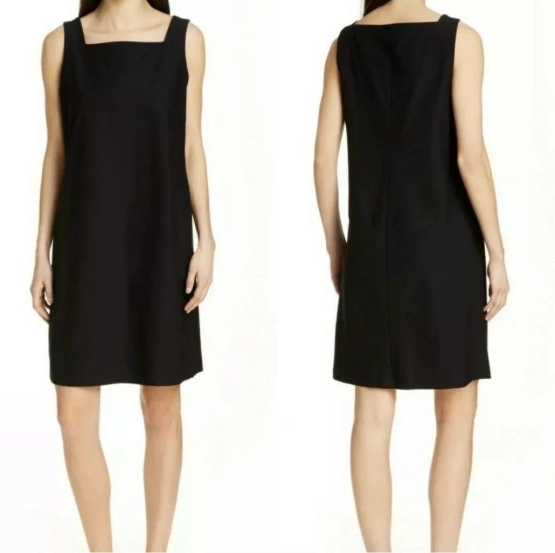Eileen Fisher Dress Washable Crepe Sleeveless Pullover Gift Minimalist Size L / US 10 / IT 46 - 1 Thumbnail