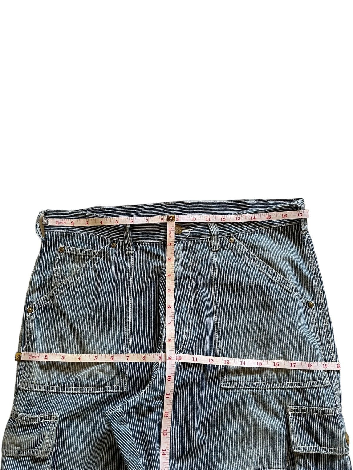 Japanese Brand Vintage Japanese Brand Hickory Style Baggy Cargo Jeans Size US 35 - 11 Thumbnail