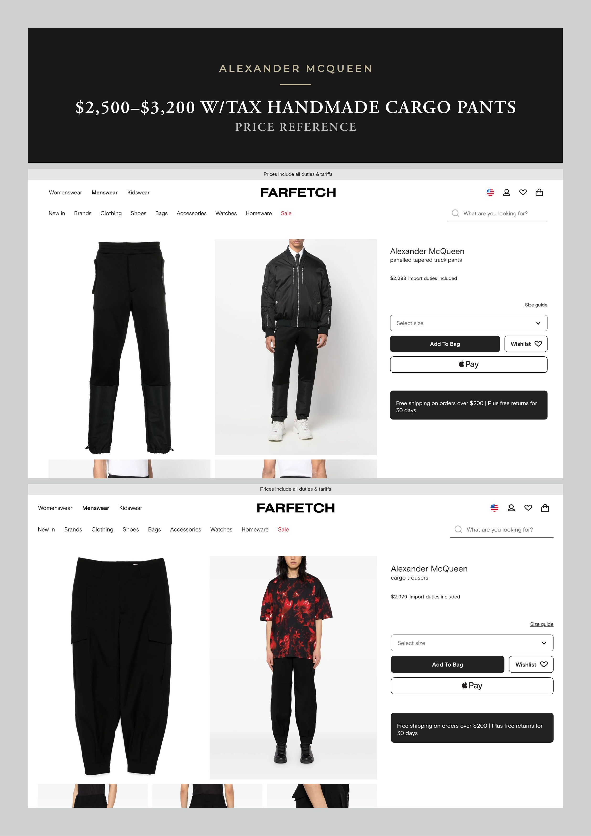 Alexander McQueen Ultimate Rare $2,500 w/tax MCQUEEN Handmade Cargo Pants Size US 32 / EU 48 - 3 Thumbnail