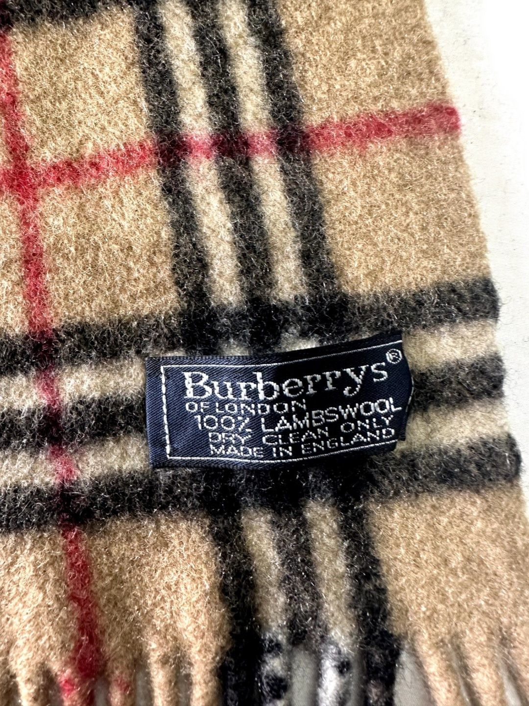 Burberry Burberrys Classic Check Scarf Beige 100% Wool Unisex Scarf Size ONE SIZE - 3 Thumbnail