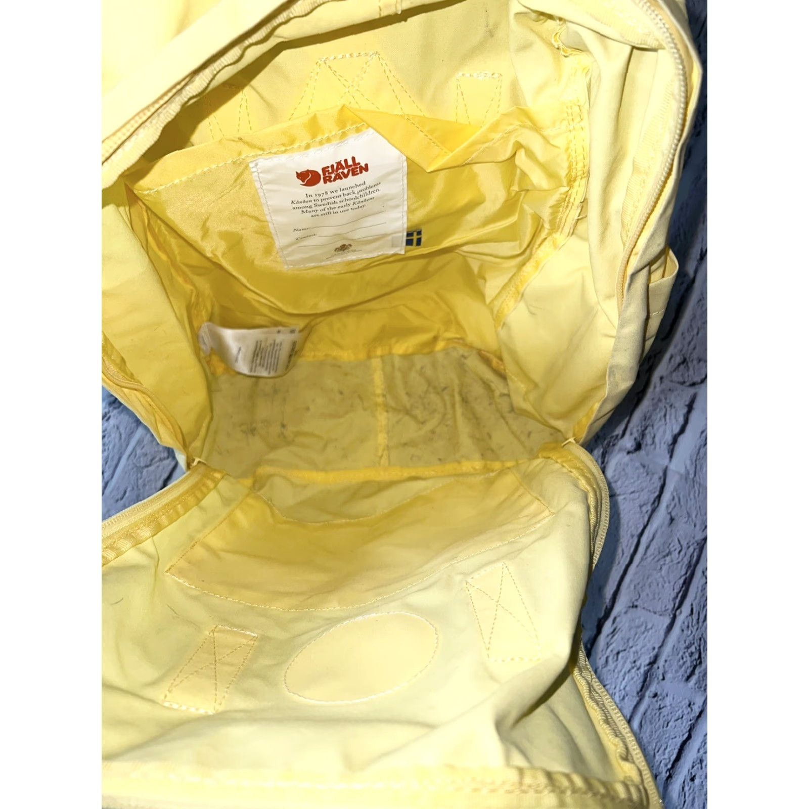 Vintage Fjällräven Kanken Backpack Yellow Waxed Canvas Day Travel Bag School Casual Unisex Adults One Size Backpack Size ONE SIZE - 8 Thumbnail