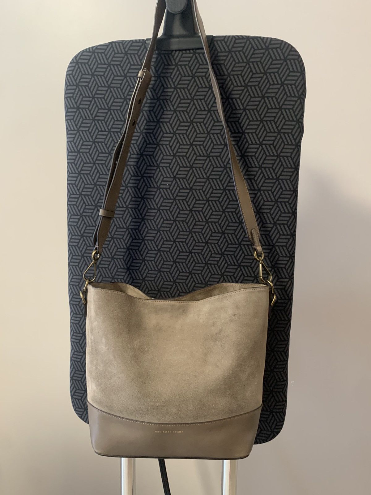 Polo Ralph Lauren Polo Ralph Lauren Tote Handbag Beige in Taupe Suede Size ONE SIZE - 1 Thumbnail