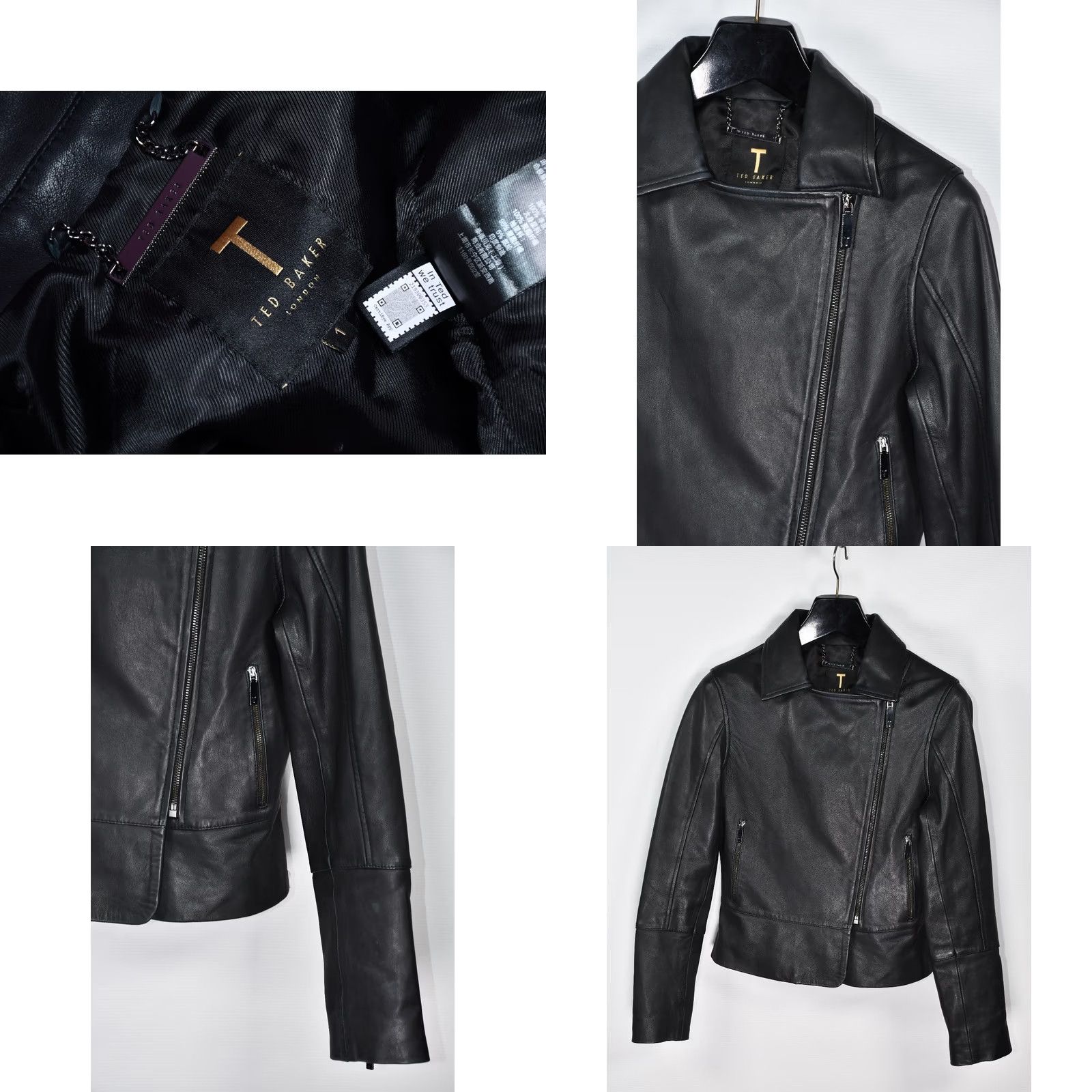 Ted Baker Ted Baker Lizia Minimal Leather Biker Jacket Women's size 4 Black Ted Baker Lizia Minimal Biker Jacket Women Regular XS-XXL Size S / US 4 / IT 40 - 8 Thumbnail