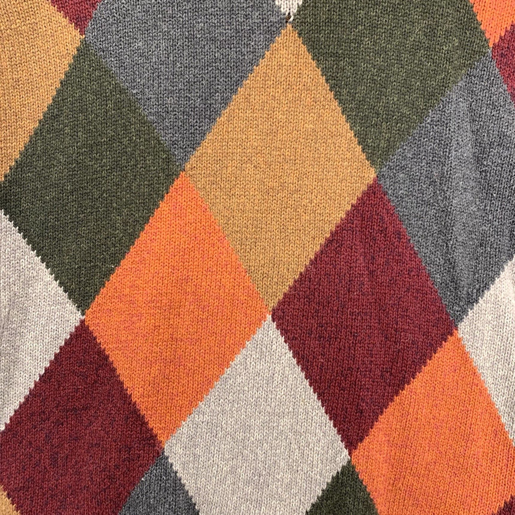 Van Heusen Van Heusen Argyle Sweater Large Gray Multi Color Long Sleeve Crew Neck Mens Size US L / EU 52-54 / 3 - 7 Thumbnail