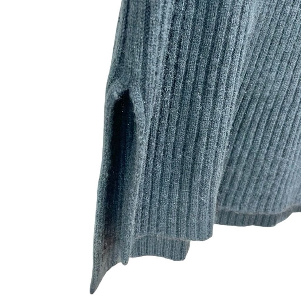 Vince Vince Dark Teal Cashmere Wool Ribbed Mock Neck Sweater S Size S / US 4 / IT 40 - 5 Thumbnail