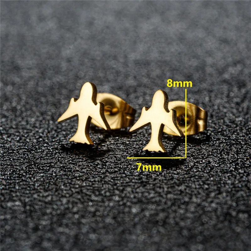 Jewelry Plane Mini Stud Earrings Charm Earring Gift Size ONE SIZE - 2 Thumbnail