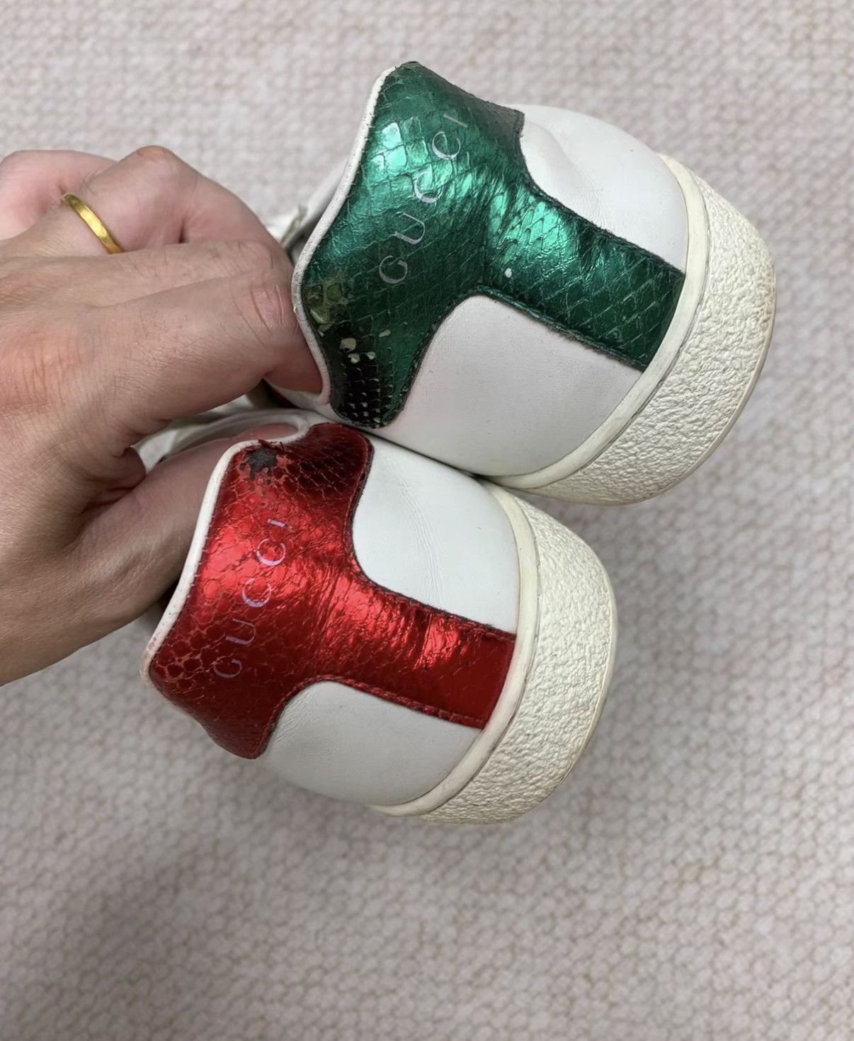 Gucci GUCCI Classic White Bee Sneakers Size US 7.5 / EU 40-41 - 5 Thumbnail