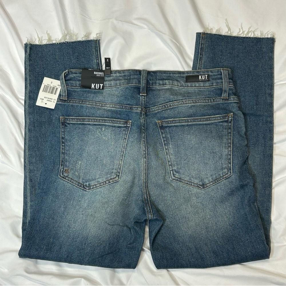 Designer NWT - KUT From The Kloth, Rachael Ripped Raw Hem Mom Jean, 2 Size 26" / US 2 / IT 38 - 4 Thumbnail