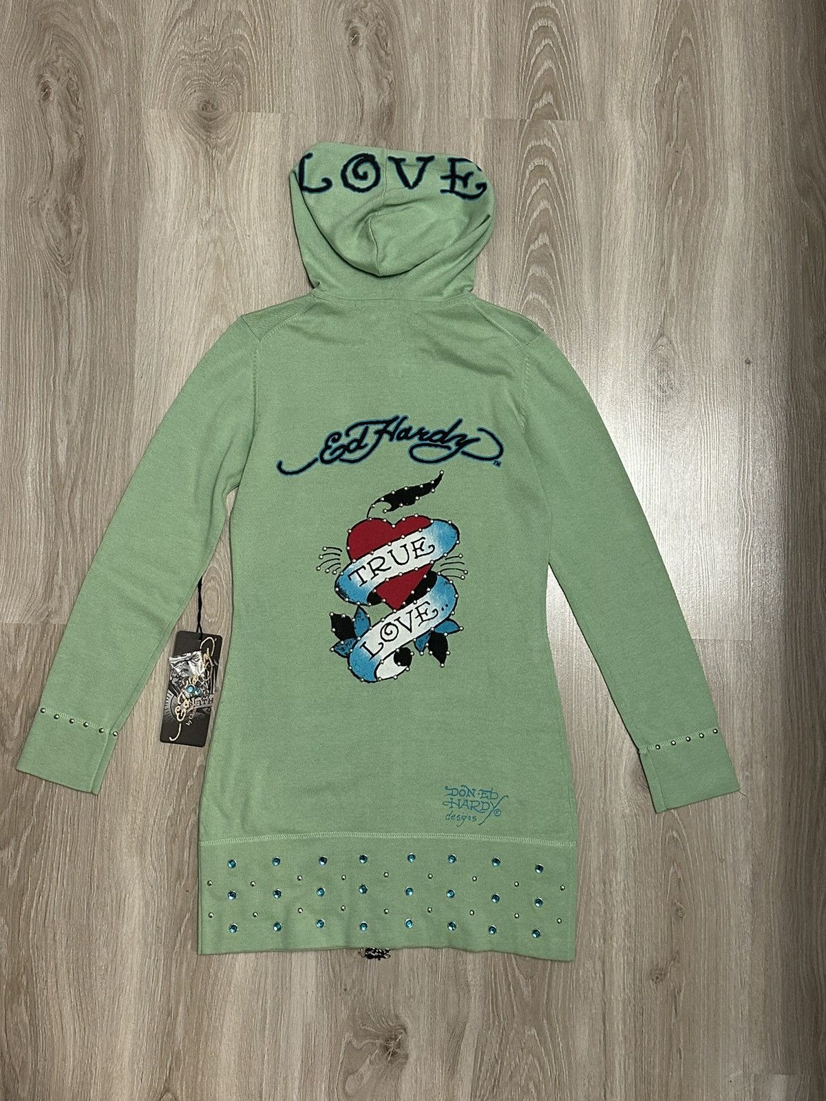 Ed Hardy Japanese Brand Vintage Ed Hardy Women s Sweater Hoodie Dress y2k 2000s Grailed