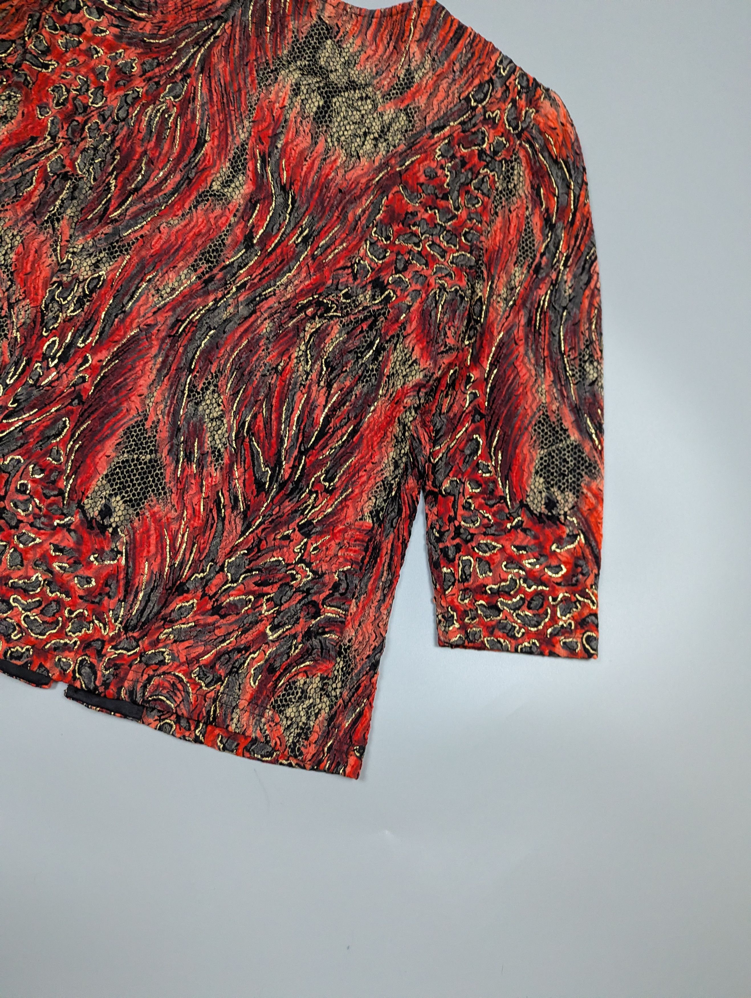 Joseph Ribkoff Vintage Joseph Ribkoff Zip Top Jacket Red Black Gold Size XL / US 12-14 / IT 48-50 - 14 Thumbnail