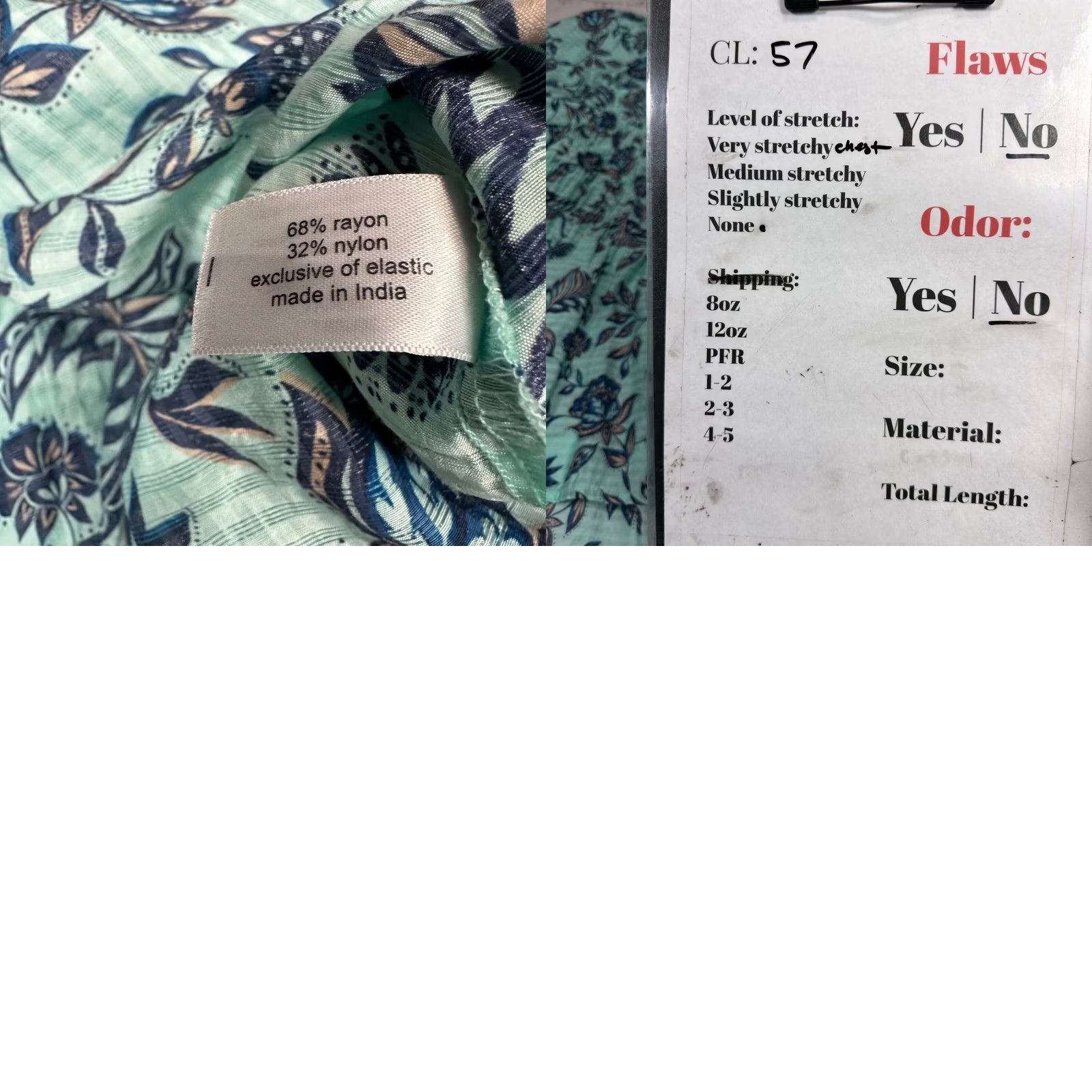 Vintage Lane Bryant Blouse Short Puff Sleeve Smocked Top Plus 24 Aqua Green Floral Pullover Women Size 4XL / US 24-26 - 8 Thumbnail