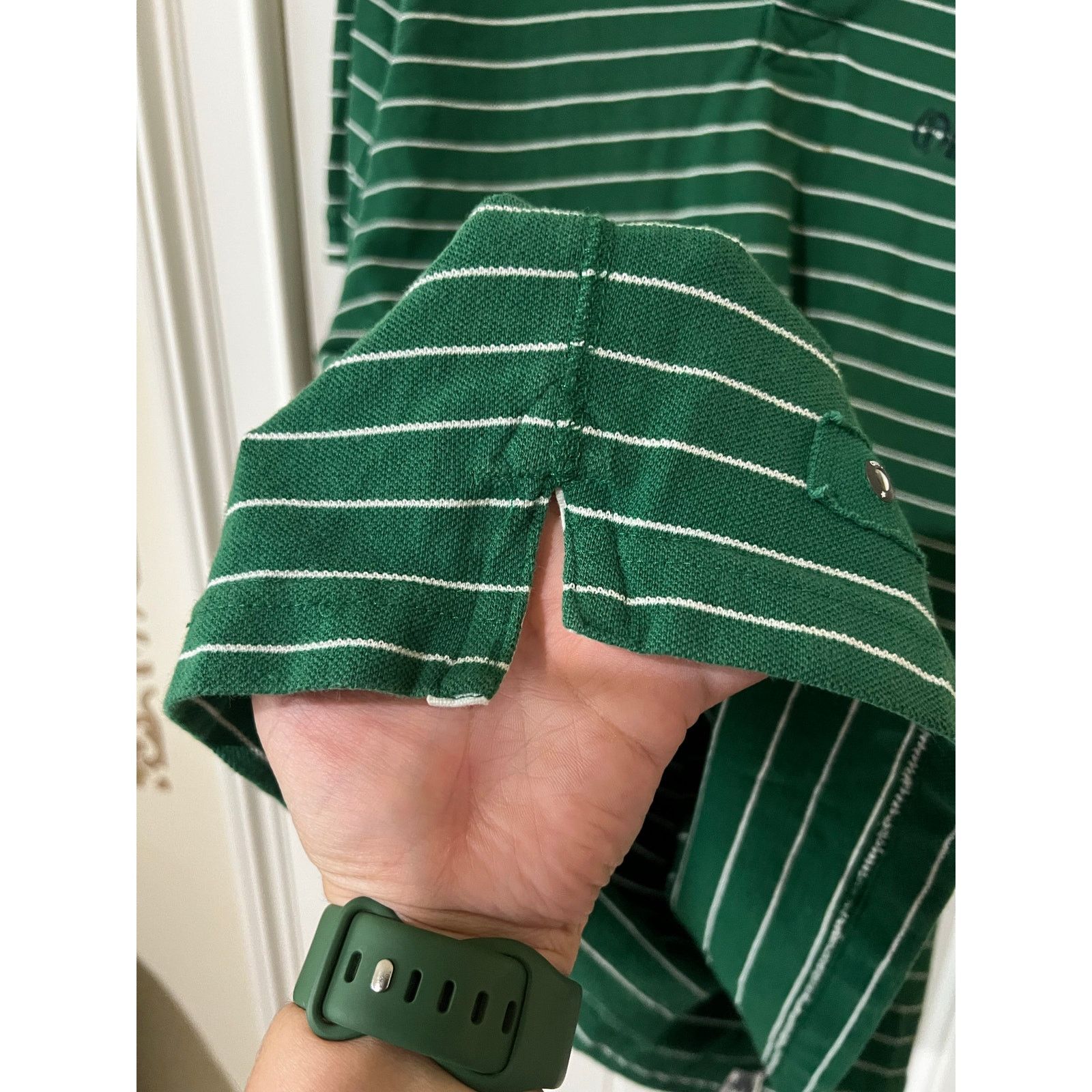 Converse Converse One Star Polo Shirt Green White Striped Vintage Size US L / EU 52-54 / 3 - 5 Thumbnail
