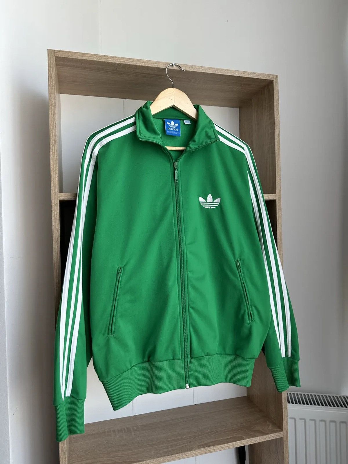 Olive green adidas zip up sale