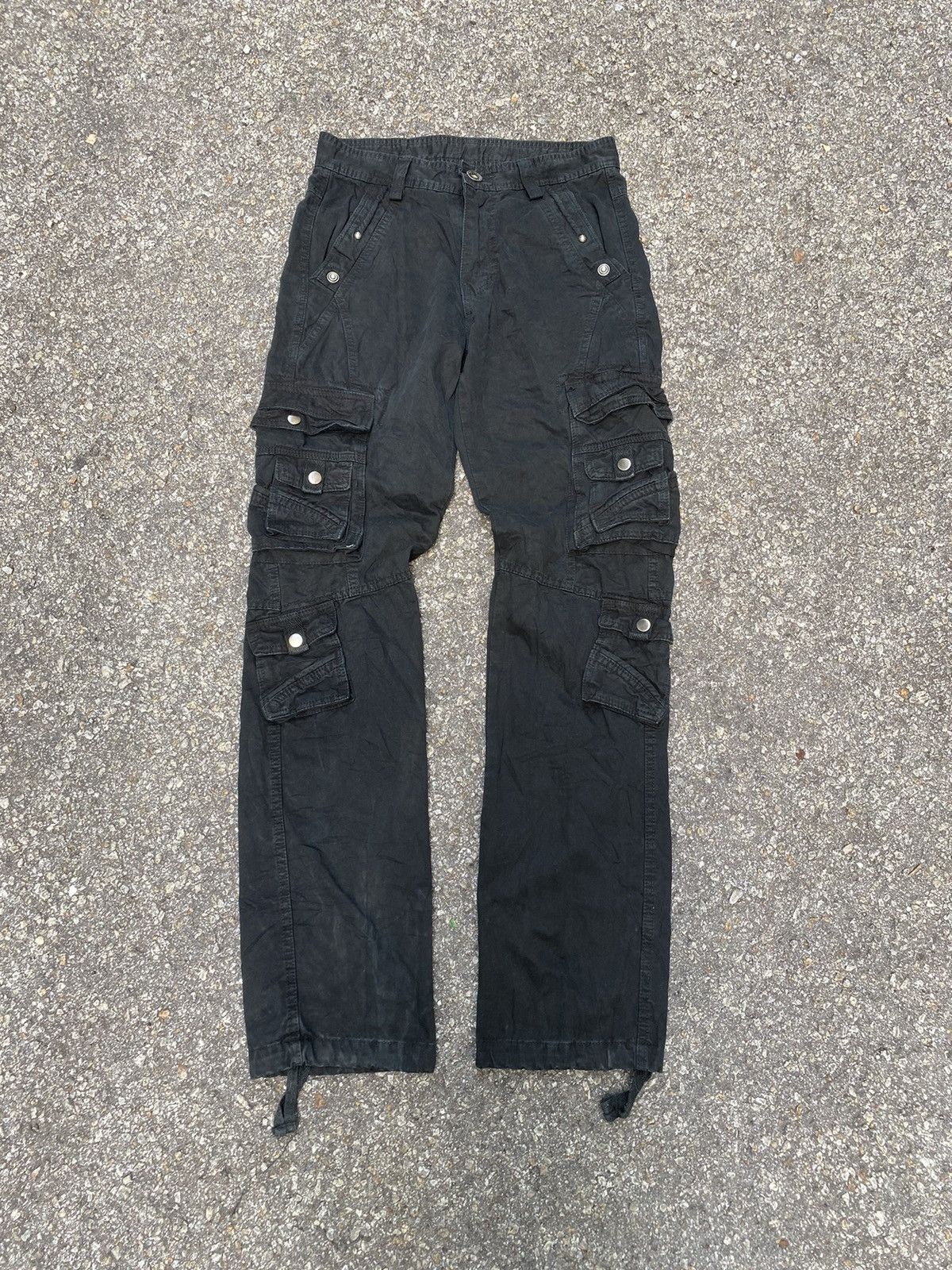 If Six Was Nine Cargo Pants Multipocket Black Bondage Size US 29 - 1 Thumbnail