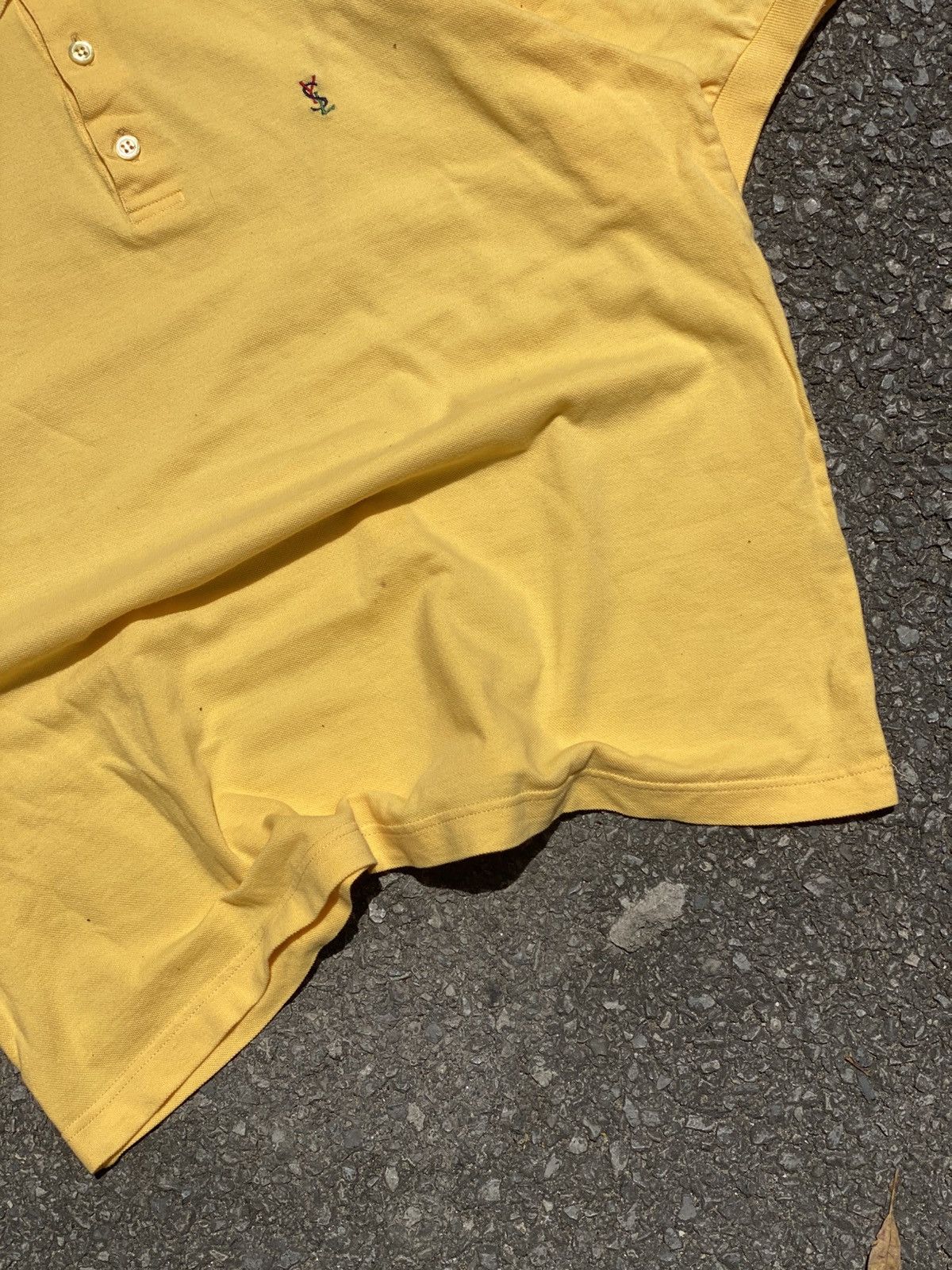 Yves Saint Laurent Vintage Yves Saint Laurent Polo Shirt - Yellow Size US L / EU 52-54 / 3 - 3 Thumbnail