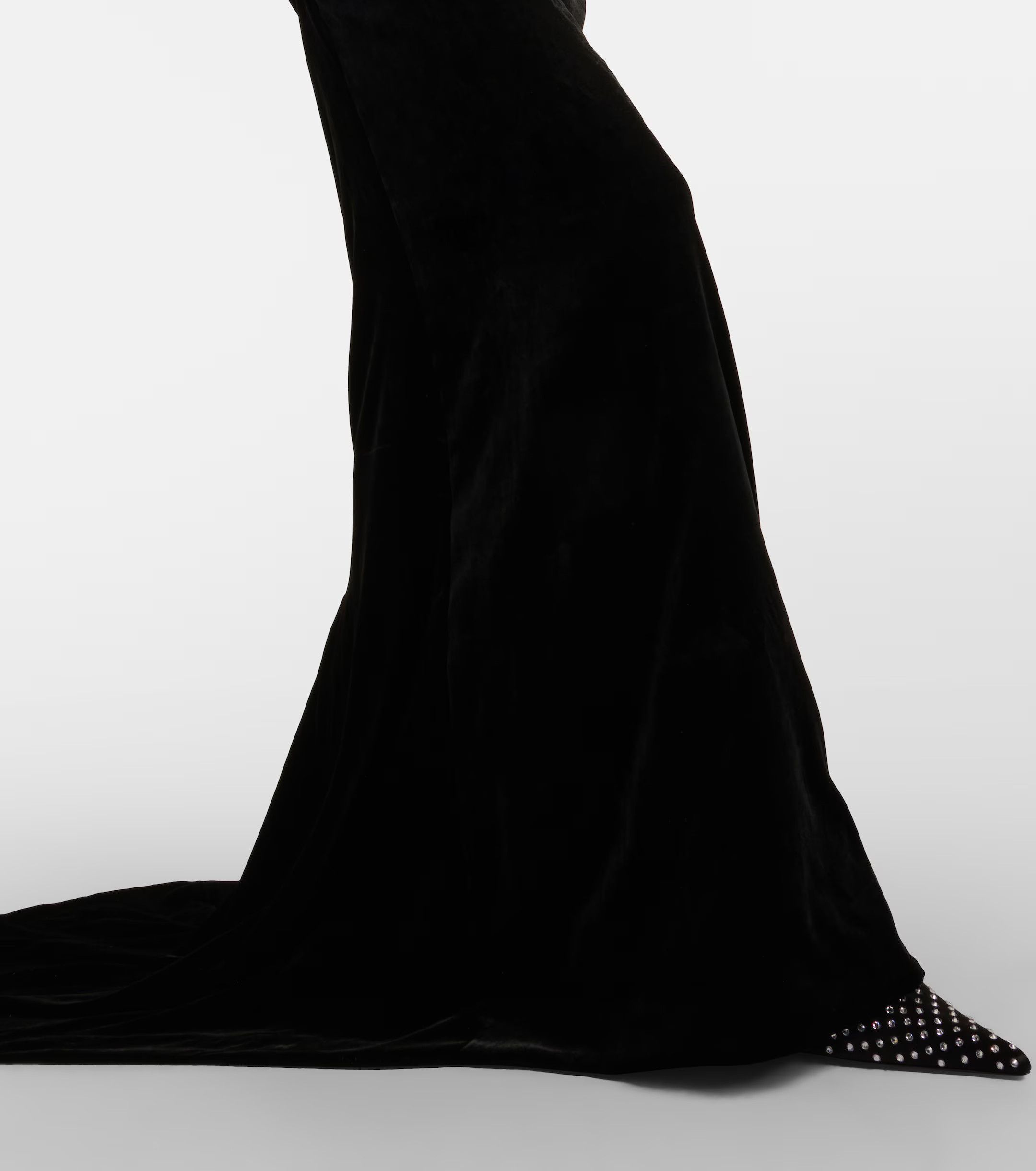 Alessandra Rich o1s22i1n0225 Maxi Velvet Dress in Black Size M / US 6-8 / IT 42-44 - 5 Thumbnail