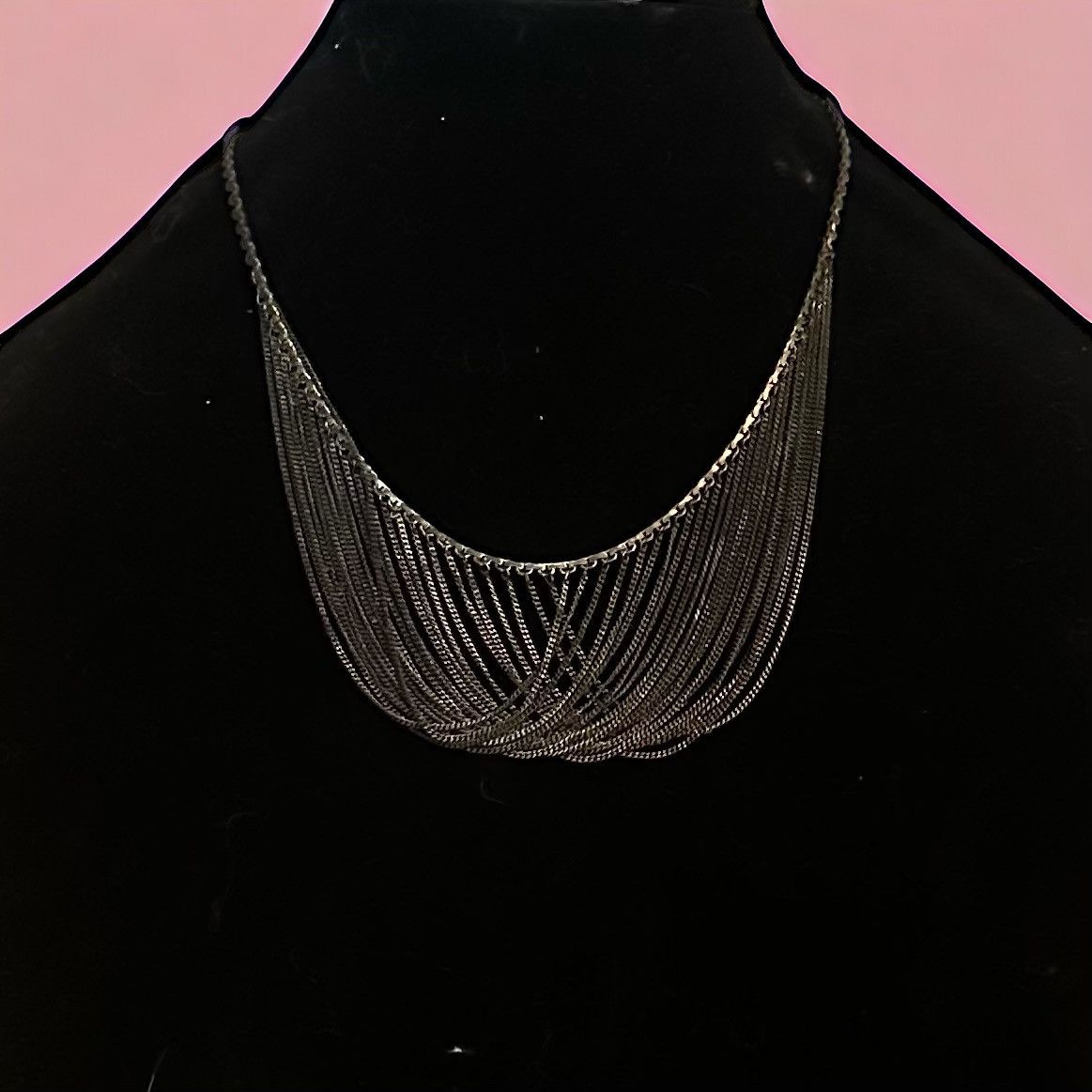 Other Dark silver multi strand overlap bib necklace Size ONE SIZE - 1 Thumbnail