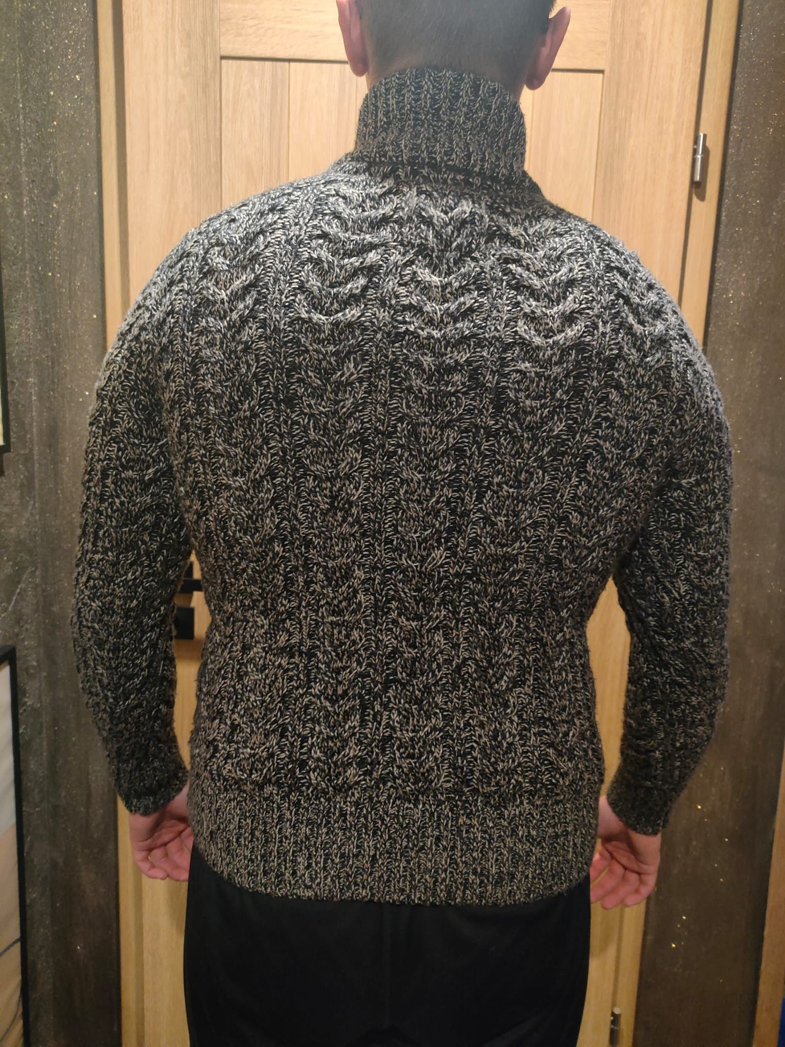 Japanese Brand × Superdry × Vintage Grey/Black and White Cable Knit Sweater /Superdry Size US S / EU 44-46 / 1 - 2 Thumbnail