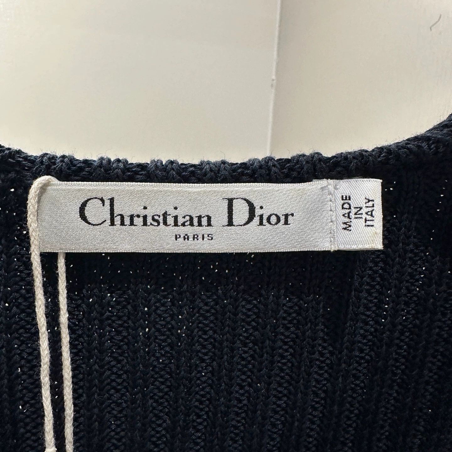 Christian Dior Monsieur Christian Dior apr752 Navy-Collar Logo Knit 34 Cotton Size XS / US 0-2 / IT 36-38 - 3 Thumbnail