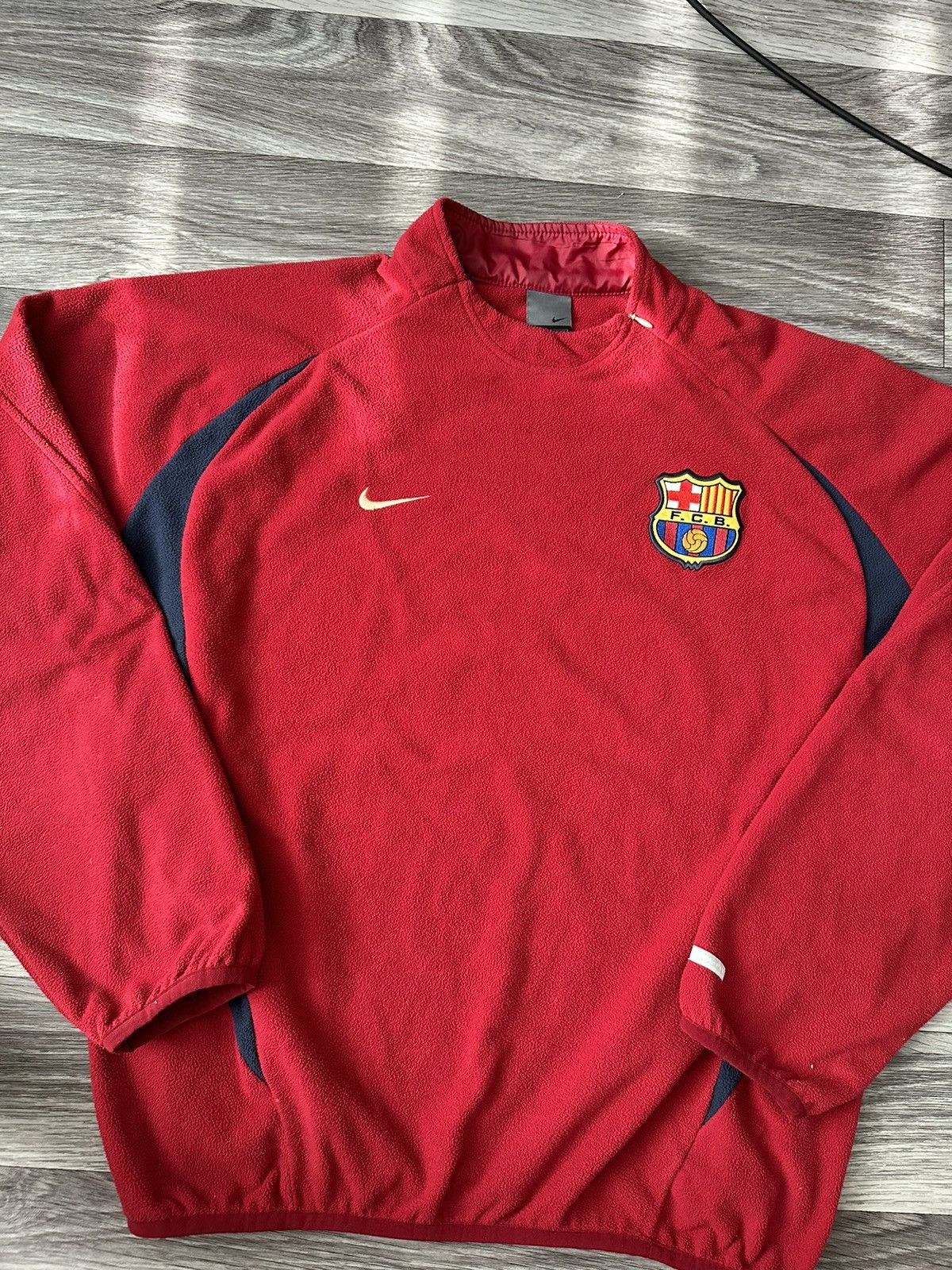 Nike 00’s Nike Vintage Therma Fit Barcelona Red fleece Sweatshirt Size US L / EU 52-54 / 3 - 5 Thumbnail