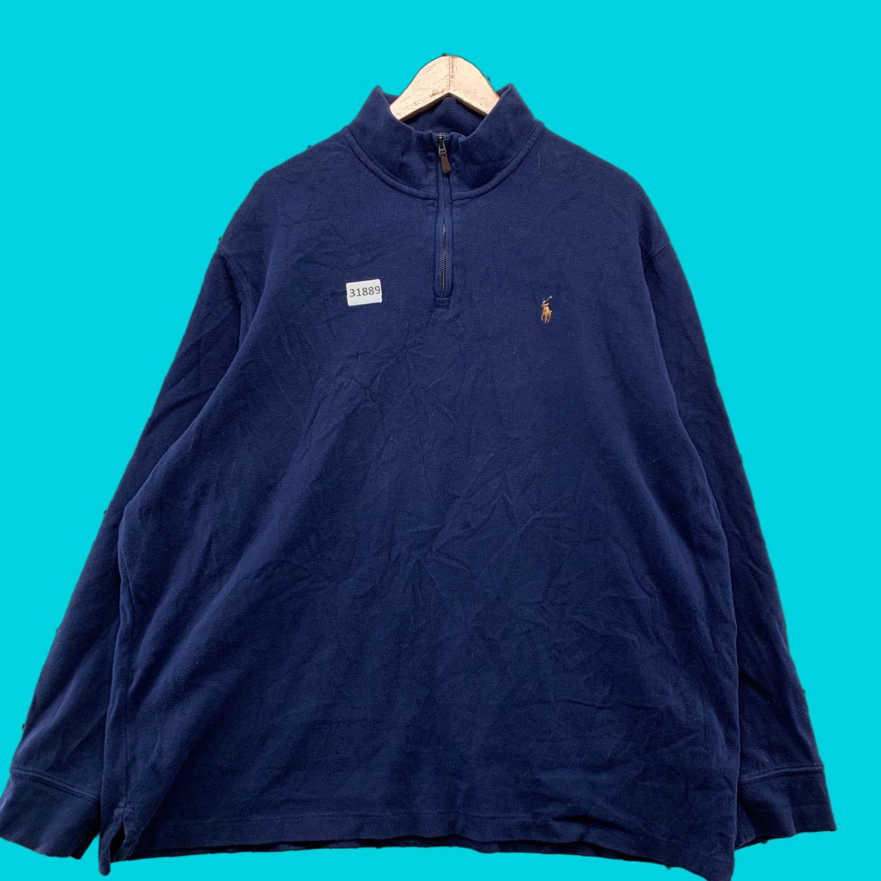 Polo Ralph Lauren Polo Ralph Lauren 1/4 Zip Sweater Men 2XL Blue Pony Preppy Casual Thread Knit Mock Neck Pullover Size US XXL / EU 58 / 5 - 1 Thumbnail