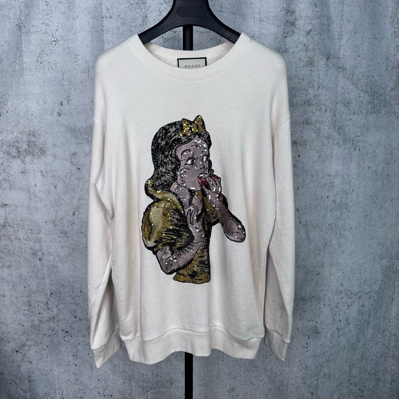 Gucci Gucci Snow White Sequin Sweatshirt Size L- DMC Size US L / EU 52-54 / 3 - 1 Thumbnail