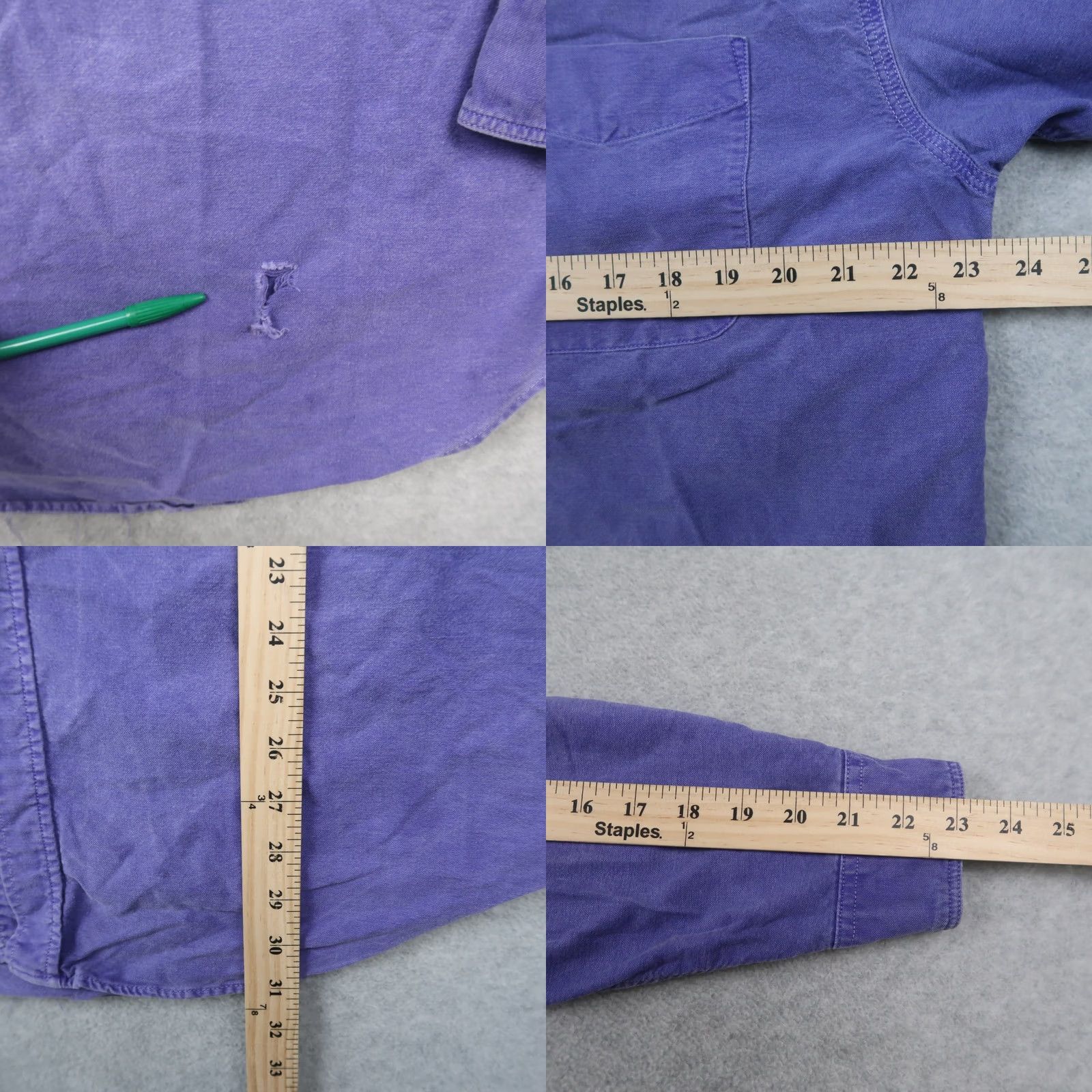 Gap VINTAGE Gap Work Shirt Men L Large Purple Cotton Long Sleeve Button-Up Size US L / EU 52-54 / 3 - 9 Thumbnail