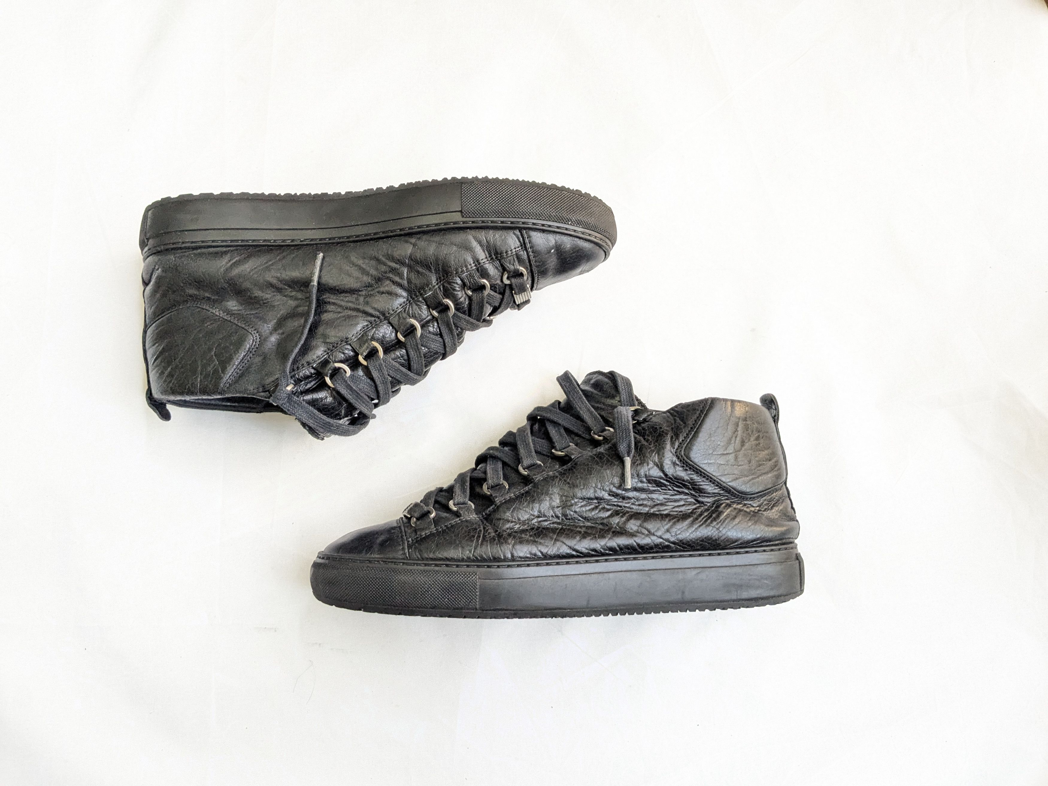 Balenciaga Balenciaga Arena Black High Top 9 Leather Size US 9 / EU 42 - 1 Thumbnail
