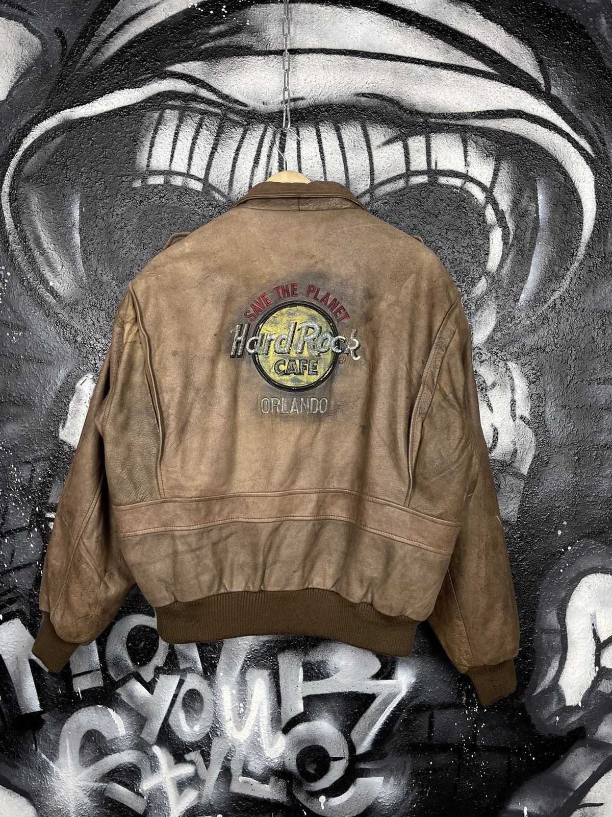 Hard Rock Cafe × Vintage Vintage Hard Rock Cafe Orlando Leather Jacket Men’s Size US M / EU 48-50 / 2 - 6 Thumbnail