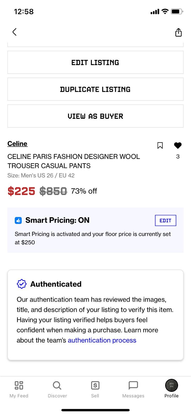 Celine CELINE Paris Fashion Designer Wool Trouser Casual Pants Size US 26 / EU 42 - 12 Thumbnail