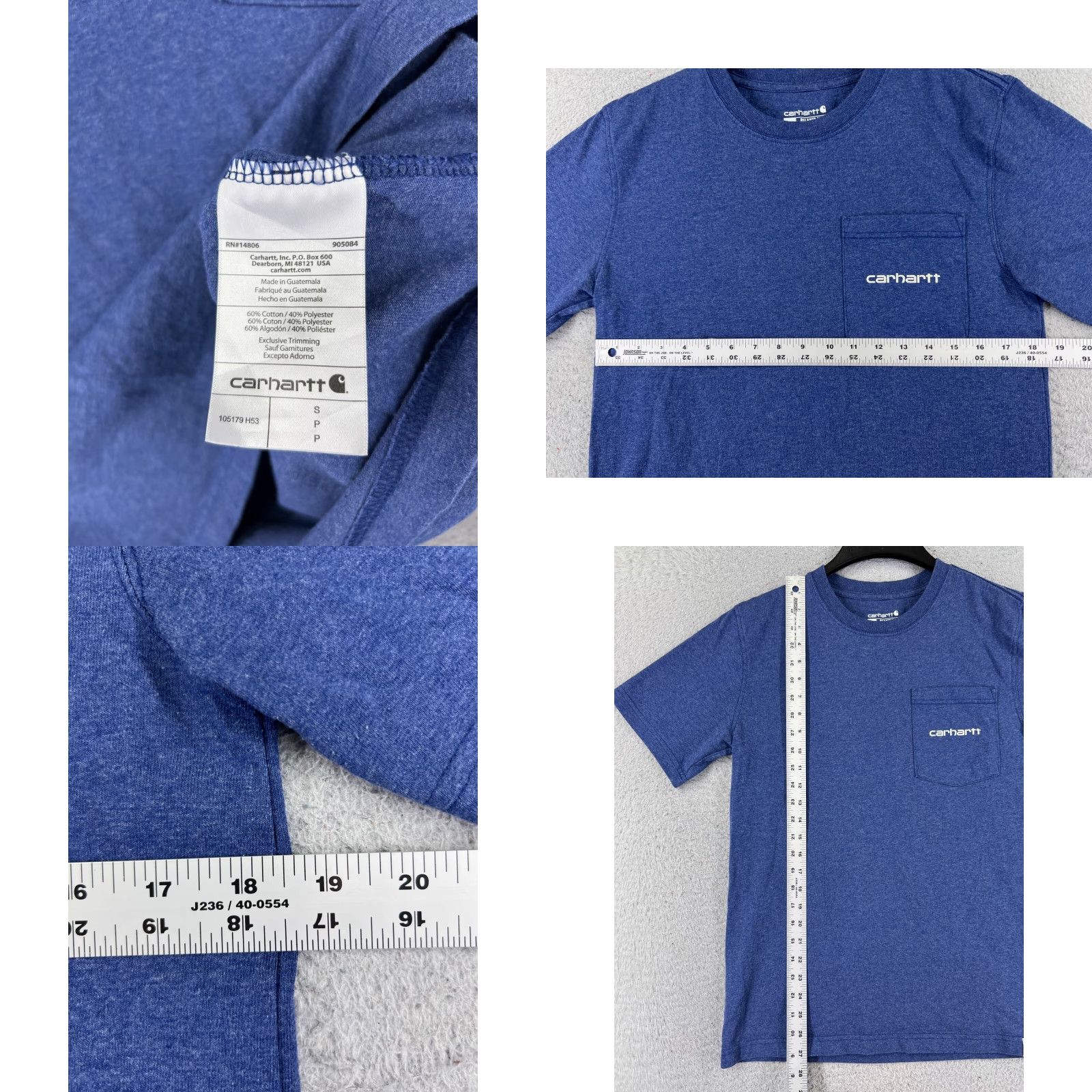 Carhartt Carhartt Shirt Men S Blue Short Sleeve Crew Neck Cotton Blend Pocket Logo 90s Beer Theme? Size US S / EU 44-46 / 1 - 8 Thumbnail