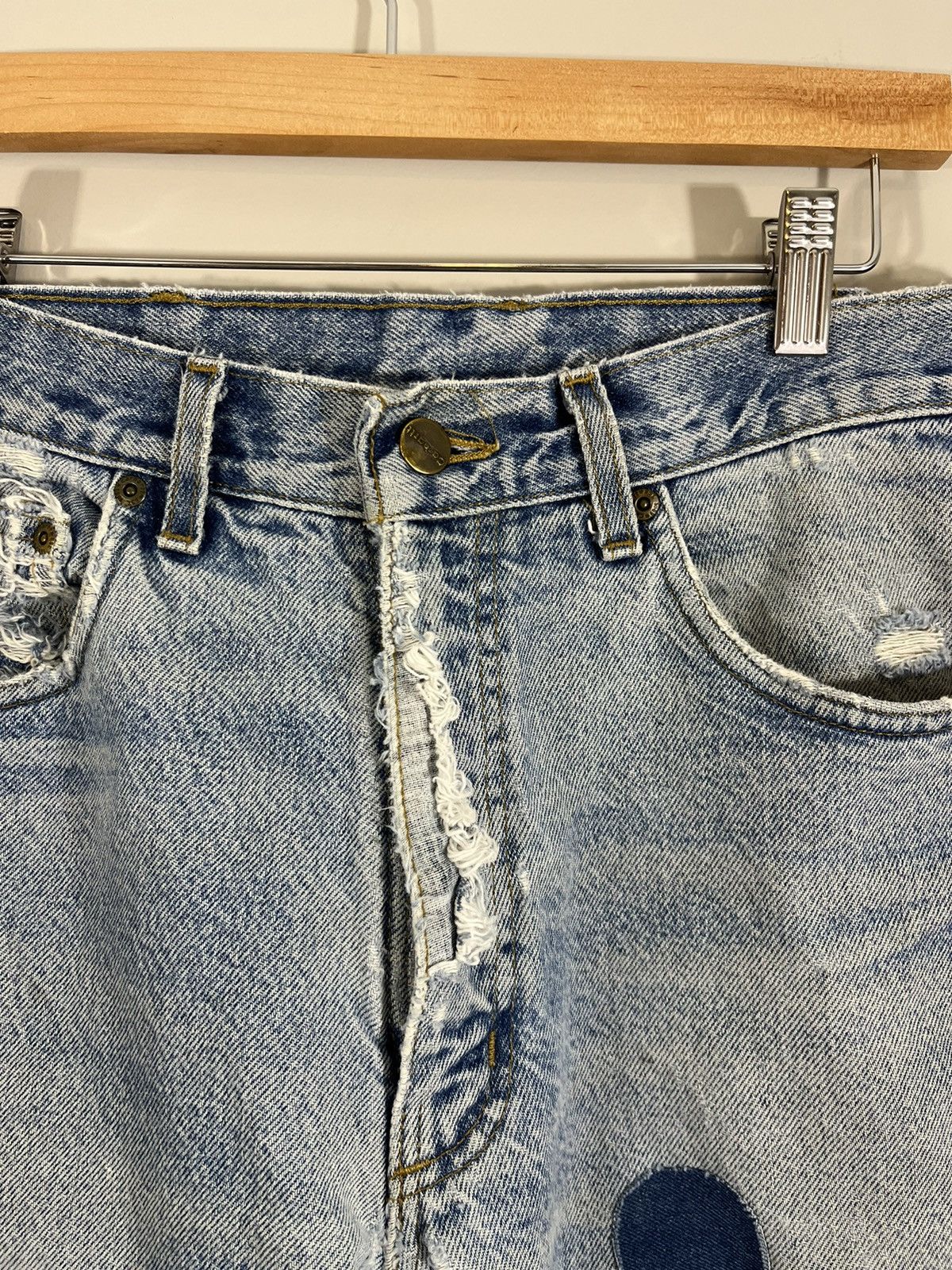 Carhartt Thrashed Patched Flannel Lined Distressed Jeans Size US 32 / EU 48 - 4 Thumbnail