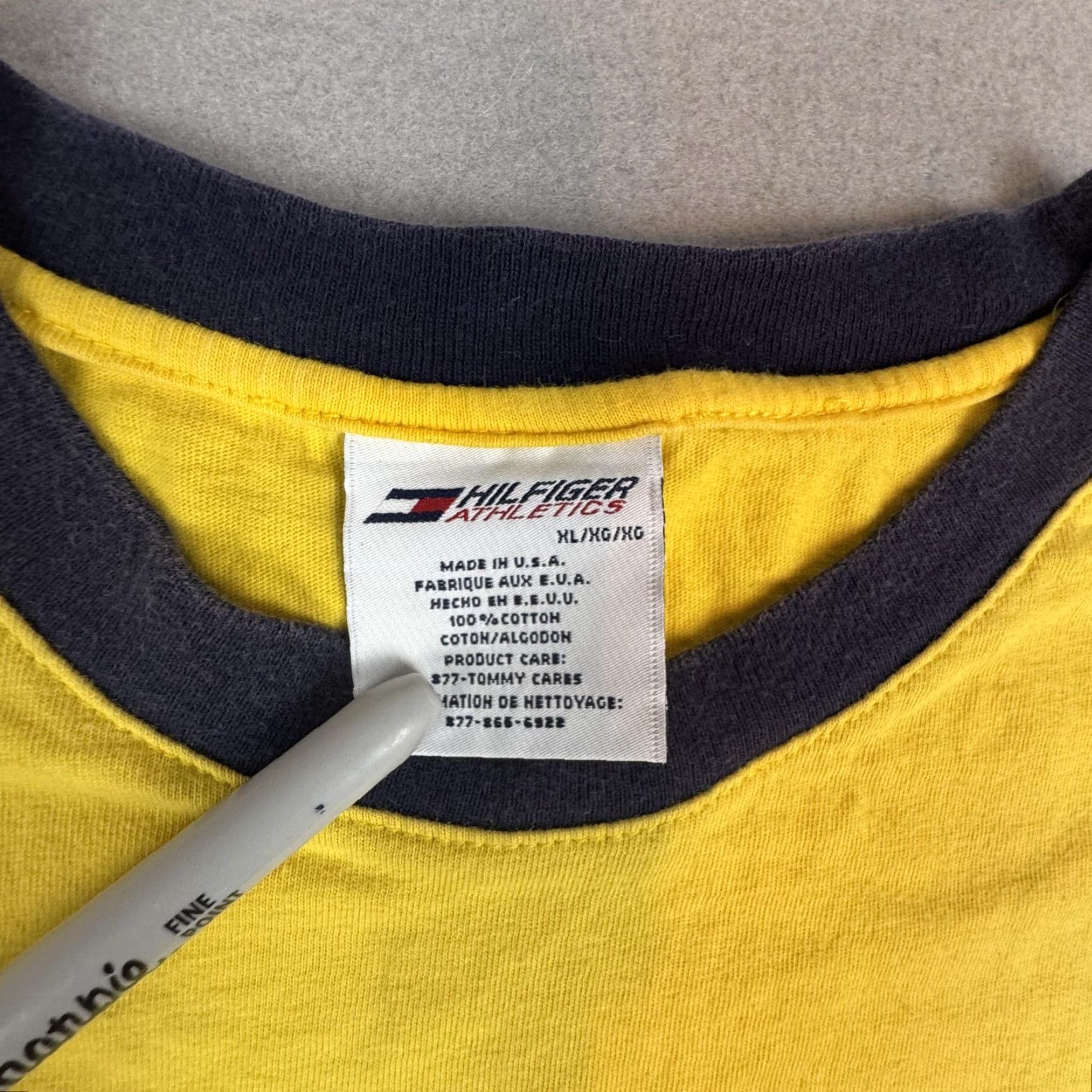 Tommy Hilfiger VINTAGE Tommy Hilfiger Tank Top Mens XL Sleeveless Jersey Graphic Print 90s Made in USA Yellow Size US XL / EU 56 / 4 - 6 Thumbnail