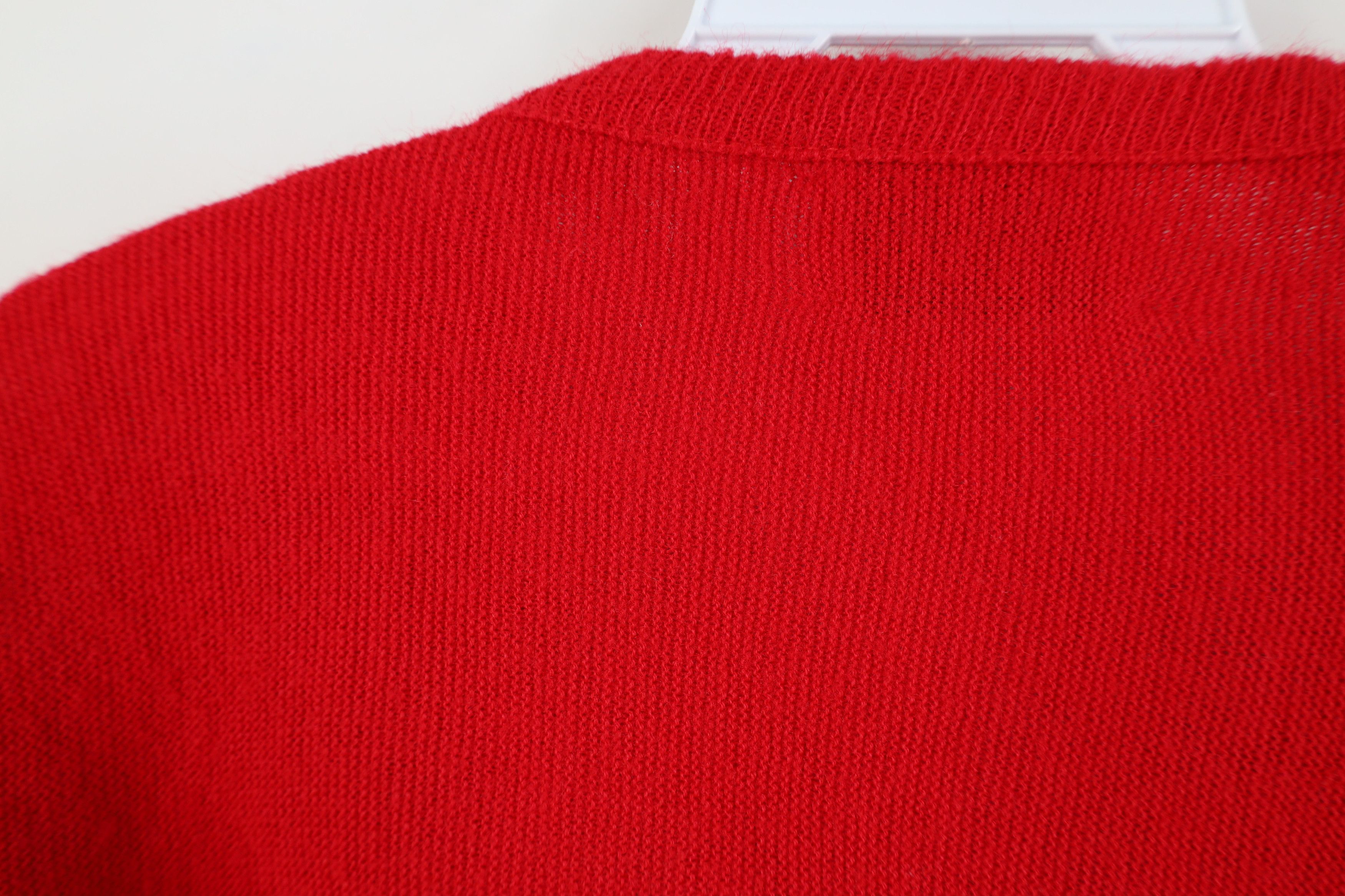 Vintage Vintage 70s Streetwear Knit V-Neck Sweater Red Acrylic USA Size US L / EU 52-54 / 3 - 10 Thumbnail