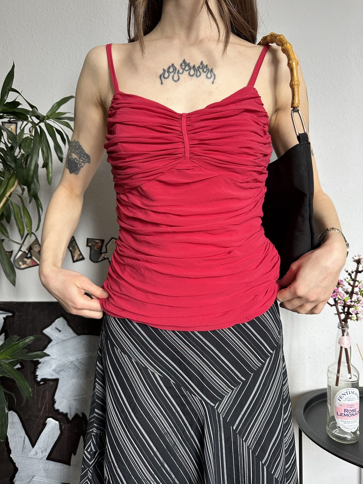 SikSilk × Vintage Silk Draped Bustie Corset Imitation Sheath Crop Top Size M / US 6-8 / IT 42-44 - 1 Thumbnail
