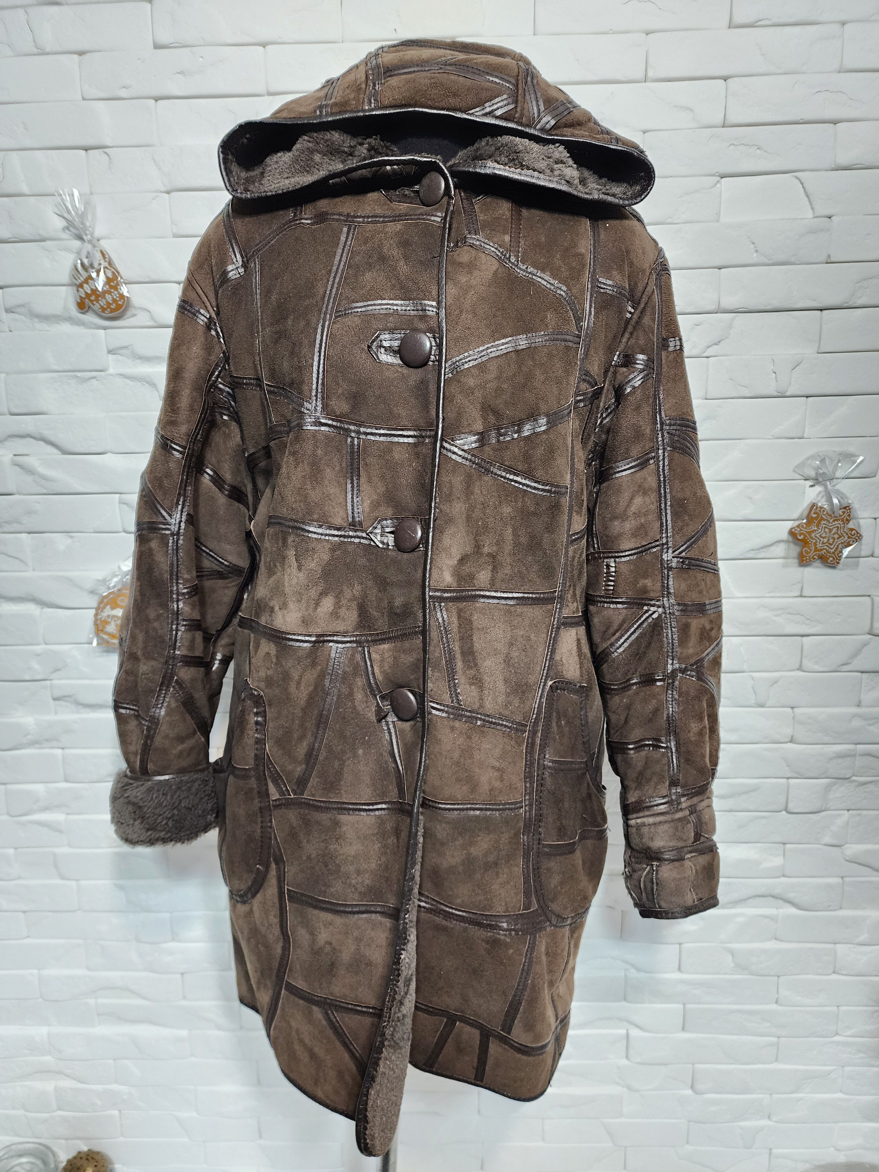 Furla Brown Sheepskin Coat: Women's Hooded Fur Winter Coat Size XL / US 12-14 / IT 48-50 - 1 Thumbnail