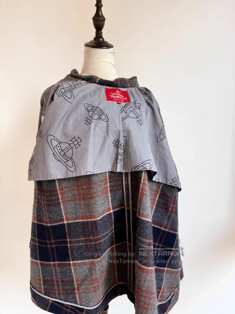 Vivienne Westwood Vivienne Westwood Gray Blue Plaid Witch Hat Cloak Saturn T Size S / US 4 / IT 40 - 7 Thumbnail