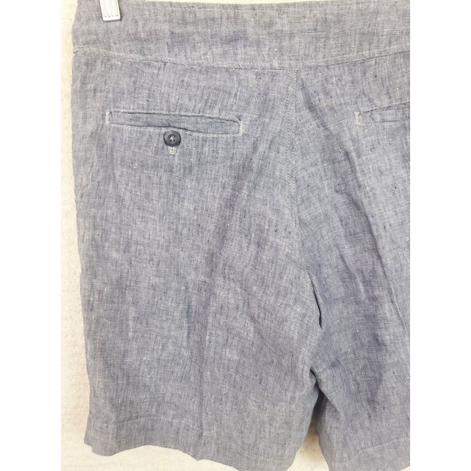 Jones New York Jones New York 100% Linen Coastal Chambray Shorts Womens Sz 4 Blue Drawstring 9" Bermuda Relaxed 4-pocket Size 27" / US 4 / IT 40 - 7 Thumbnail