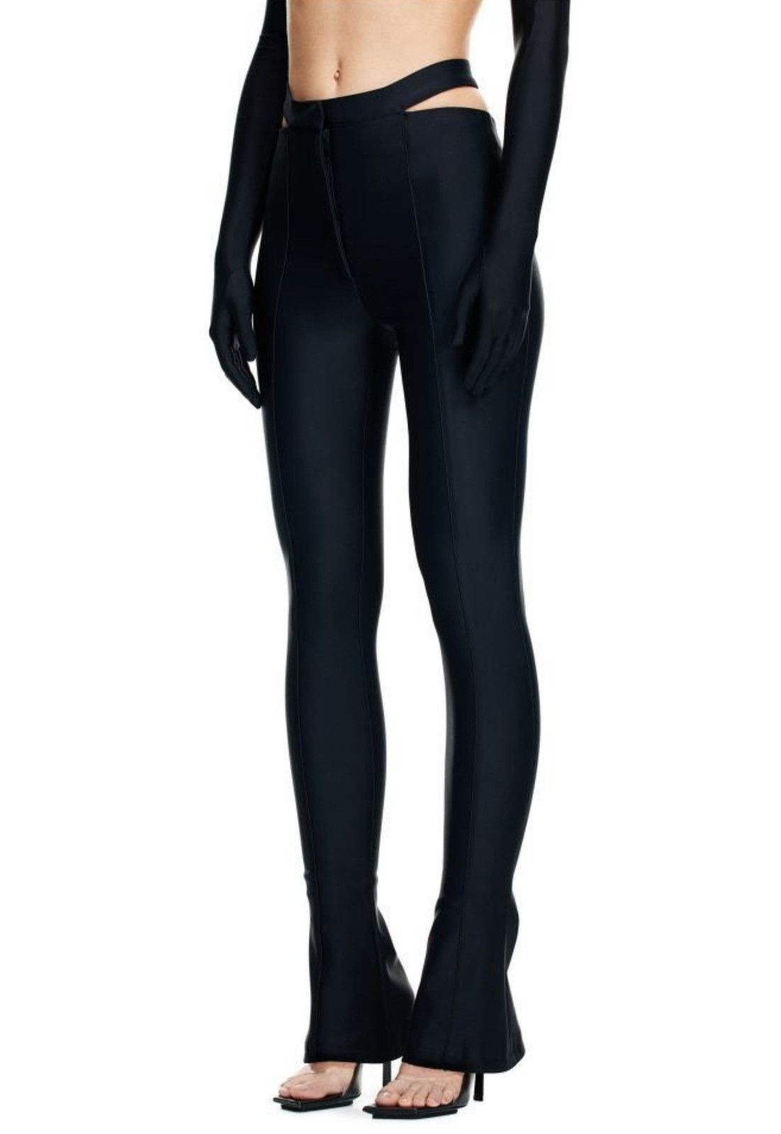 Mugler Mugler x H&M Flared Cut Out Jersey Pants Size 32" / US 10 / IT 46 - 2 Thumbnail