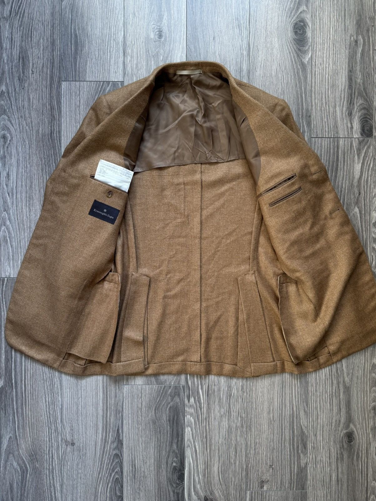 Ermenegildo Zegna Ermenegildo Zegna lana/camello/silk blazer jacket 48R Size 48R - 3 Thumbnail