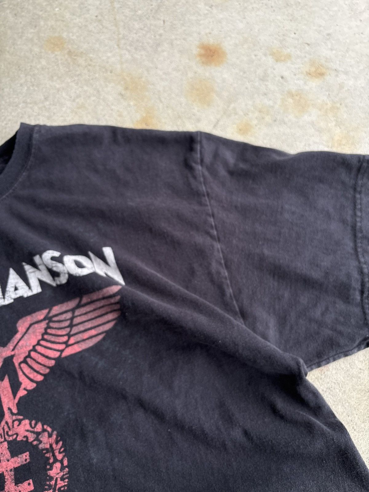 Band Tees Crazy Marilyn Manson Faded Black Grunge Punk Tour Tee Size US L / EU 52-54 / 3 - 5 Thumbnail