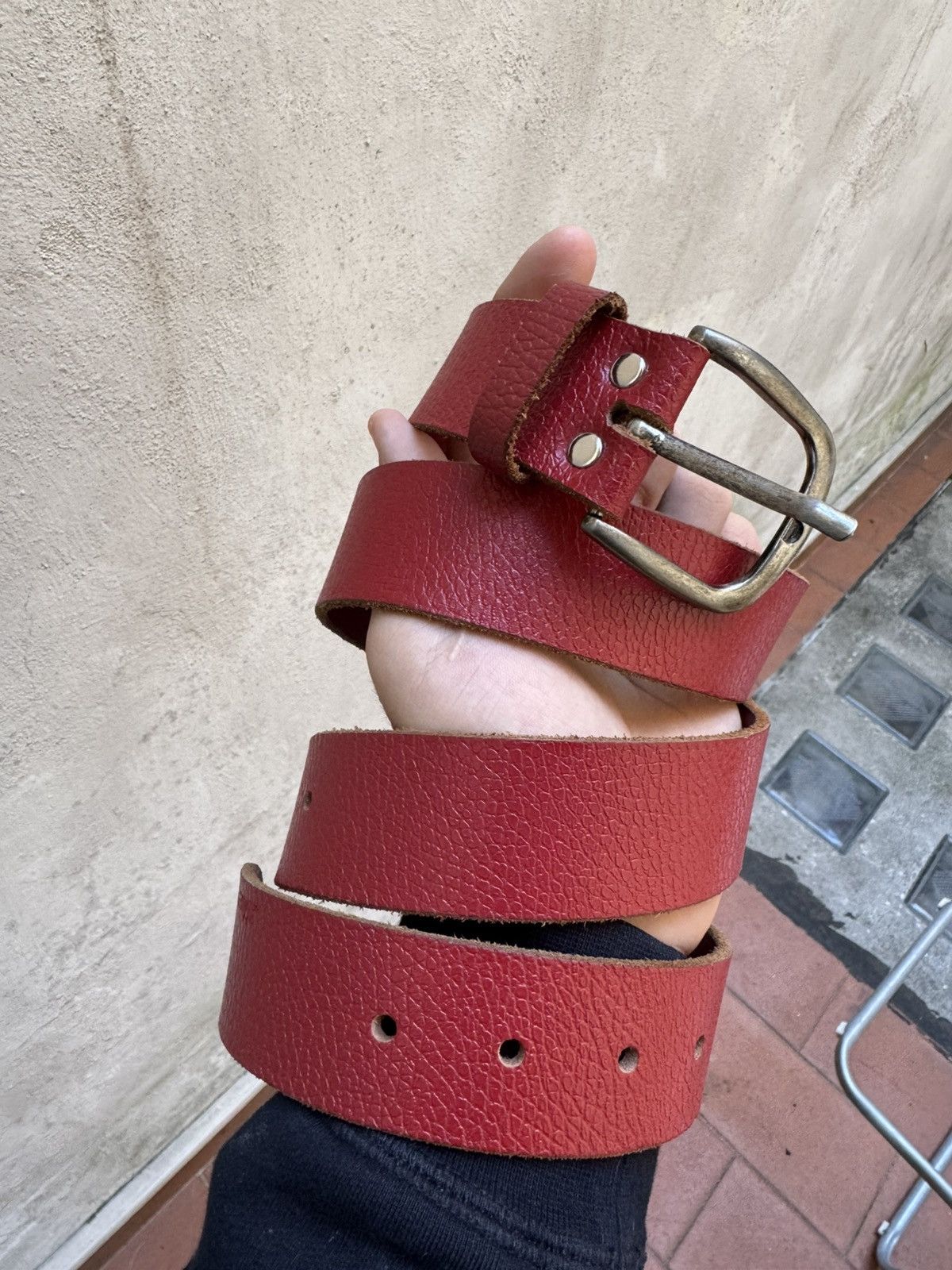 Vintage Vintage red leather belt Size 36 - 1 Thumbnail