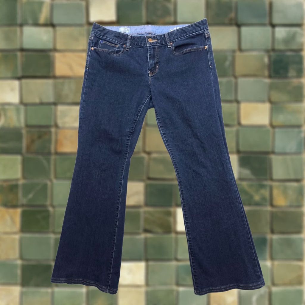 Gap Gap 1969 Jeans Bootcut Womens 14 Blue Dark Wash 29" Inseam Regular Rise Low 6.5-8.5 Denim Cotton Blend 5-Pocket USA Vintage: No Size 36" / US 14 / IT 50 - 1 Thumbnail