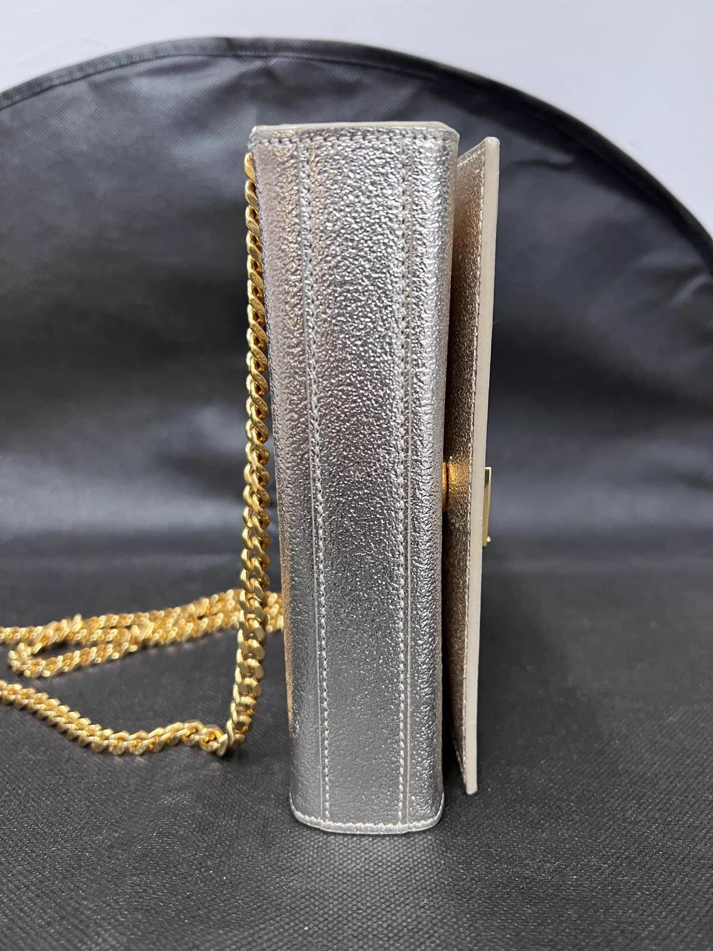Saint Laurent Paris YSL Kate Silver/Gold Chain Crossbody/Shoulder Bag Size ONE SIZE - 6 Thumbnail