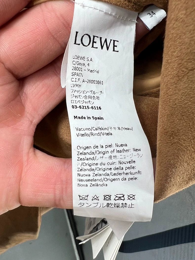 Loewe LOEWE Female camel leather calf leather lapel double rowed Size XXS / US 00 / IT 34 - 5 Thumbnail